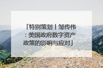 特别策划丨邹传伟：美国政府数字资产政策的影响与应对